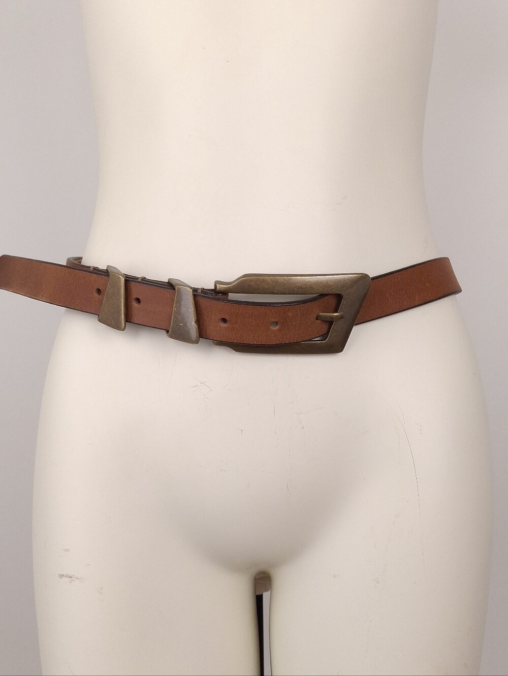 Free People We The Free Parker Leather Belt Cognac boho artsy geometric brown